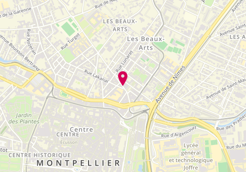 Plan de BOUTIN Agnès, 16 Rue Proudhon, 34090 Montpellier