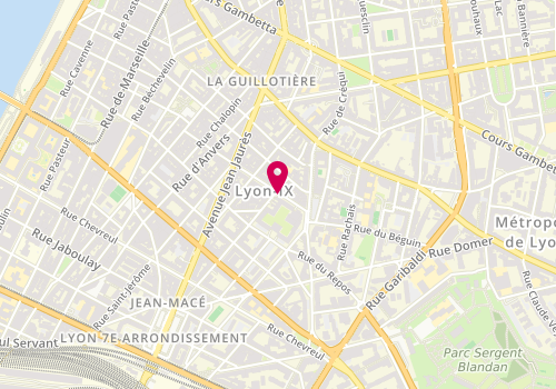 Plan de AUPHAN DORTET DE TESSAN Auriane, 42 Rue de la Thibaudiere, 69007 Lyon