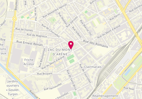 Plan de GROSMAN Sandrine, 129 Rue de Courcelles, 51100 Reims